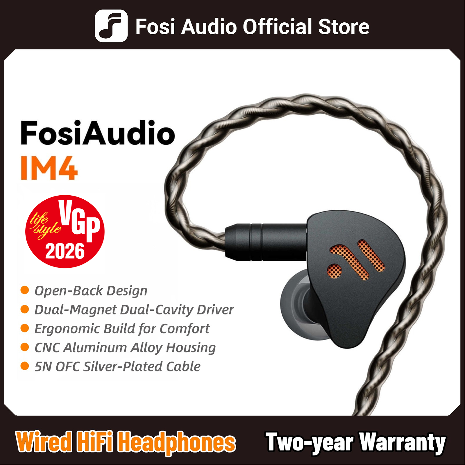 Esports Gaming Earbuds - Fosi Audio IM4 Hifi Wired Earphones