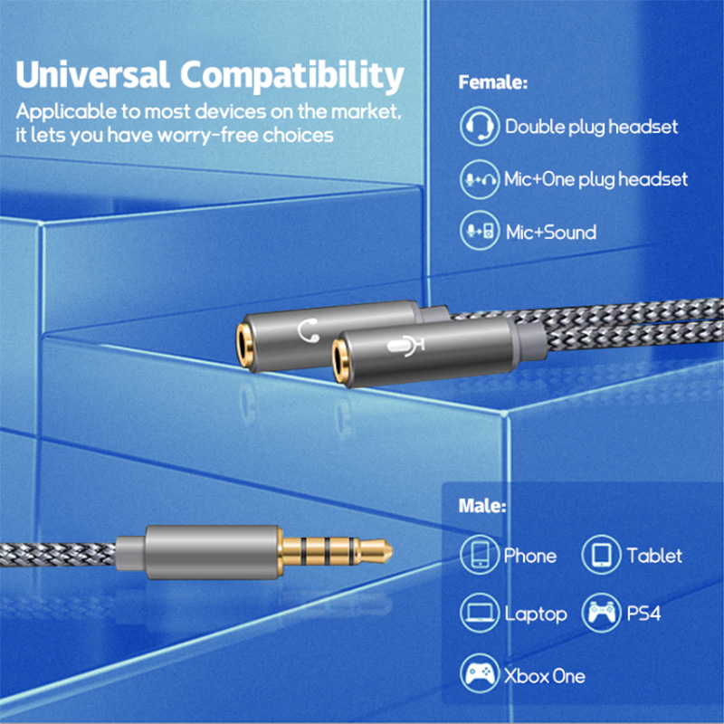 Headset Splitter 3.5mm Audio+M - Esports Gaming Splitter のレビューと価格