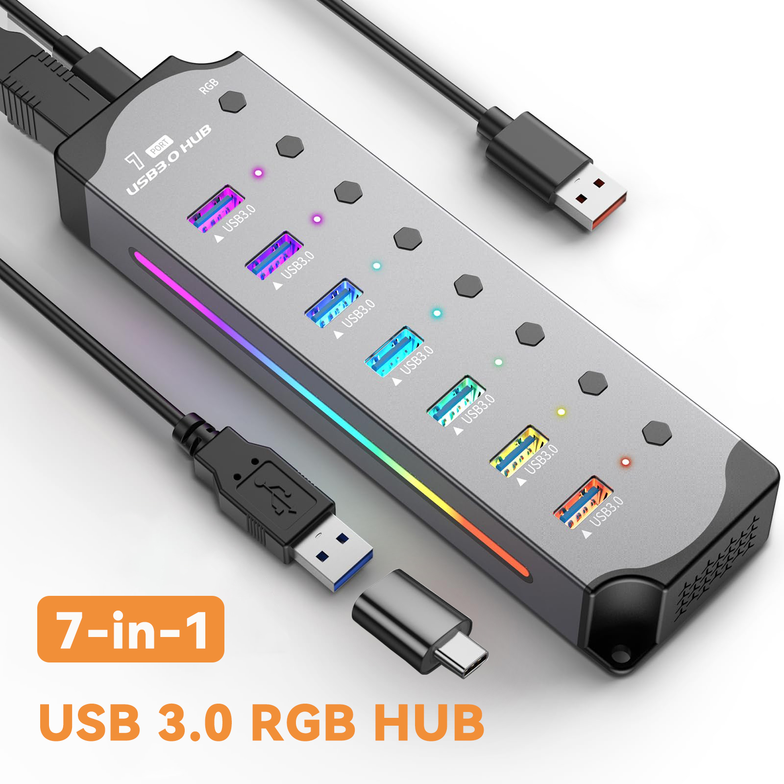USB 3.0 Hub High Speed USB 7-i - Esports Gaming Splitter のレビューと価格