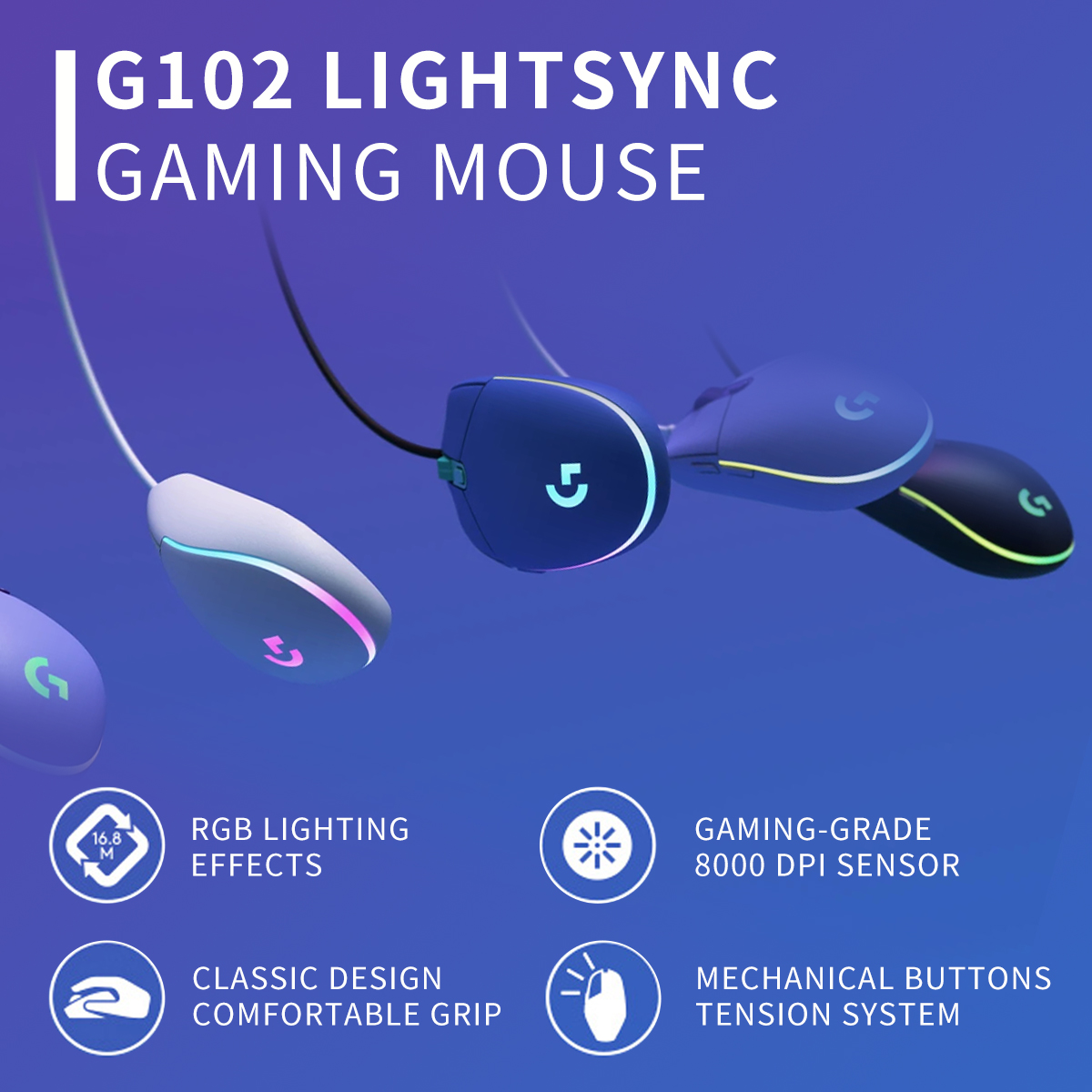 Logitech G102 Gaming Mouse 800 - Esports Gaming Competition のレビューと価格