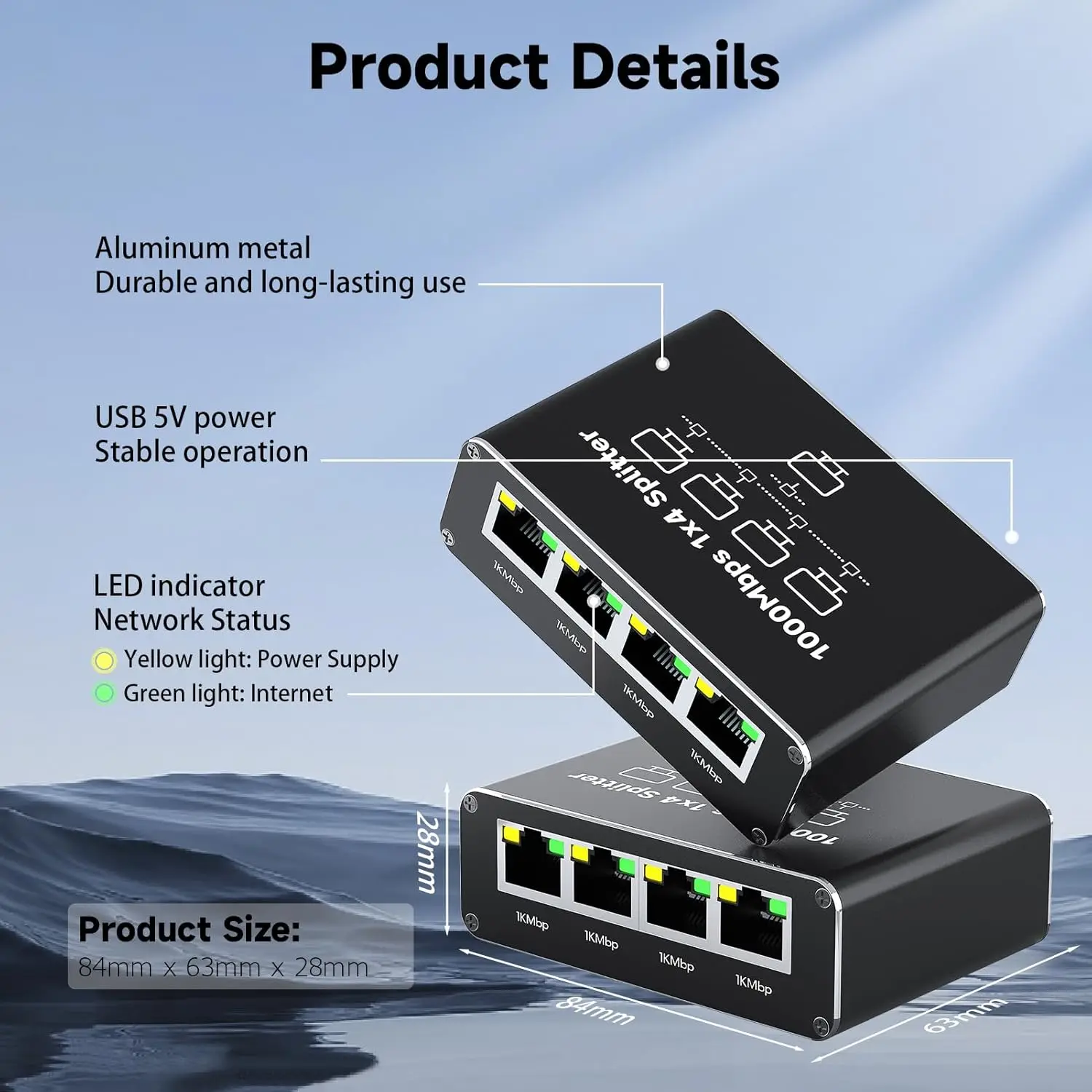 1000Mbps Gigabit RJ45 Splitter - Esports Gaming Splitter のレビューと価格